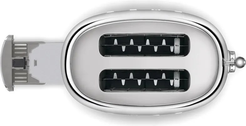 Тостер за хляб SMEG 50's Style TSF01SSEU, 950W, 2 филии, 6 нива, Тавичка за трохи, Вграден кабел, Неръждаема стомана, Сребрист