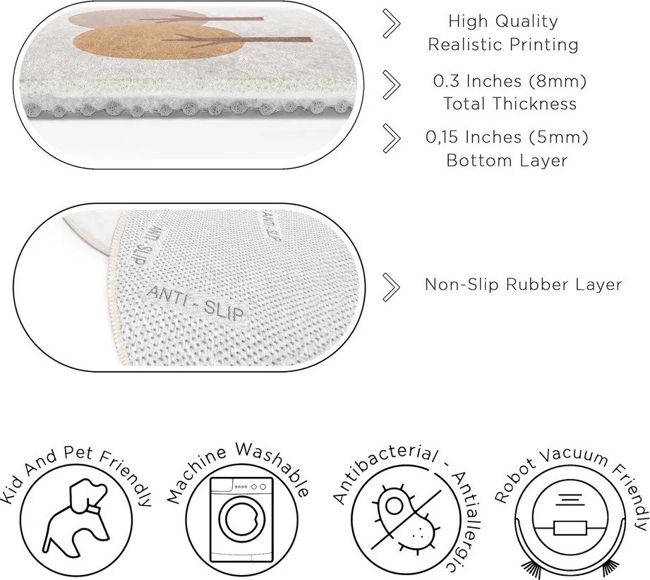 Бежов детски килим подходящ за пране ø120 cm Tractor World – Mila Home