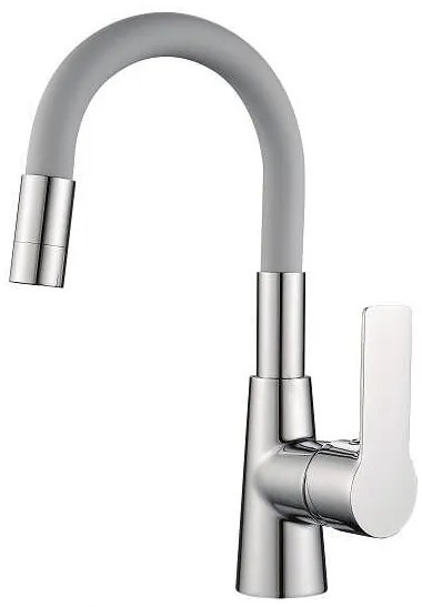 Стоящ смесител за умивалник ICF 124211 7113GRAY, месинг + цинк, хром + сив, 29x18х4см