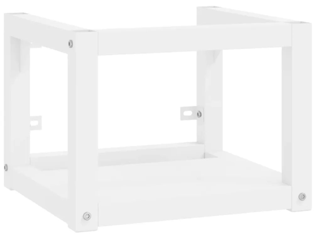 338490 vidaXL Рамка за мивка за баня стенен монтаж бяла 40x38x31 см желязо