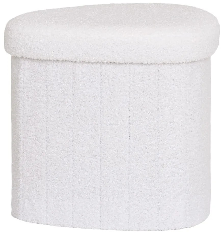 Бяла табуретка от прежда с примки от букле Medford – House Nordic