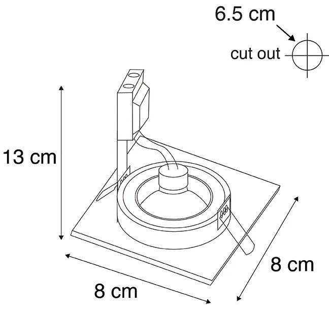 Комплект от 6 модерни вградени спота златен квадрат IP44 - Xena