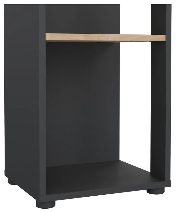 Етажерка за книги в дъбов декор в цвят антрацит-натурален 41x205 cm Sign - Tvilum