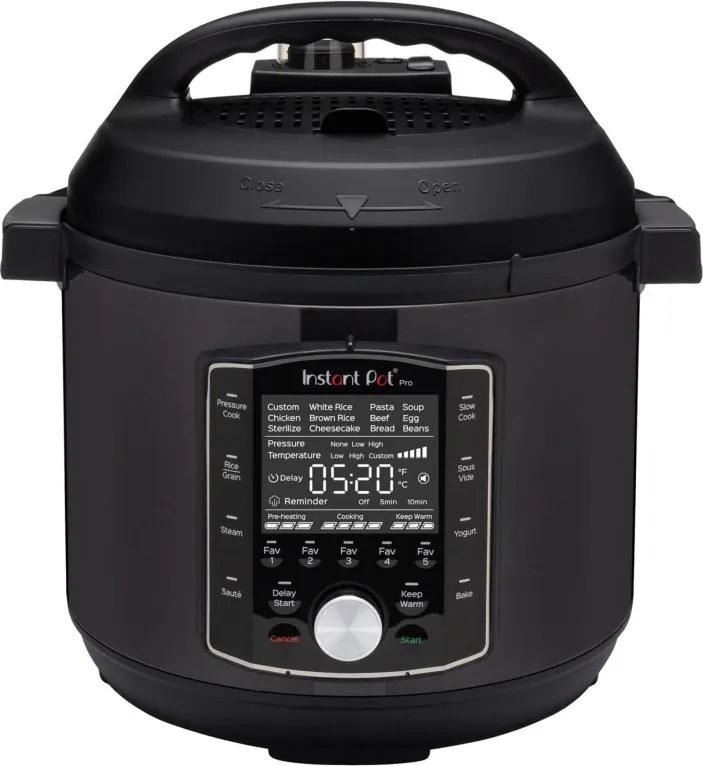 Разопакован: Мултикукър Instant Pot PRO 6 112016701, 1200W, 5.7 л, 28 програми, 11 Системи за безопасност, Черен