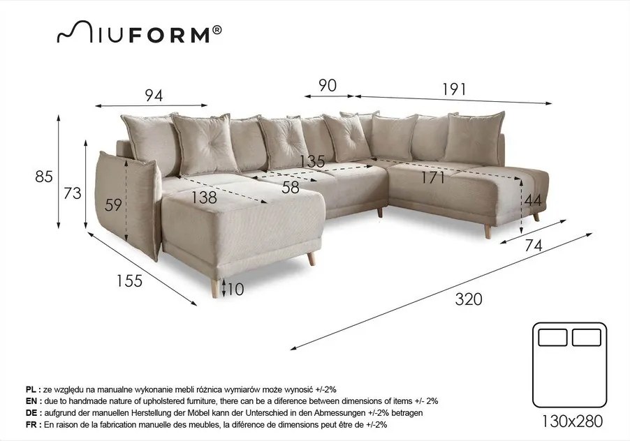 Зелен ъглов диван от велур (десен ъгъл/U-образна форма) Lazy Lukka - Miuform