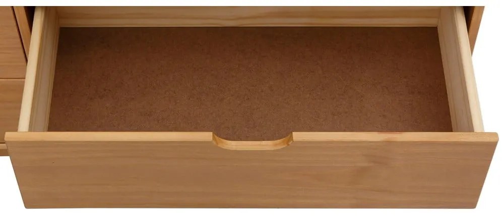 Нисък скрин от масивен бор в естествен цвят 150x75 cm Post – Støraa