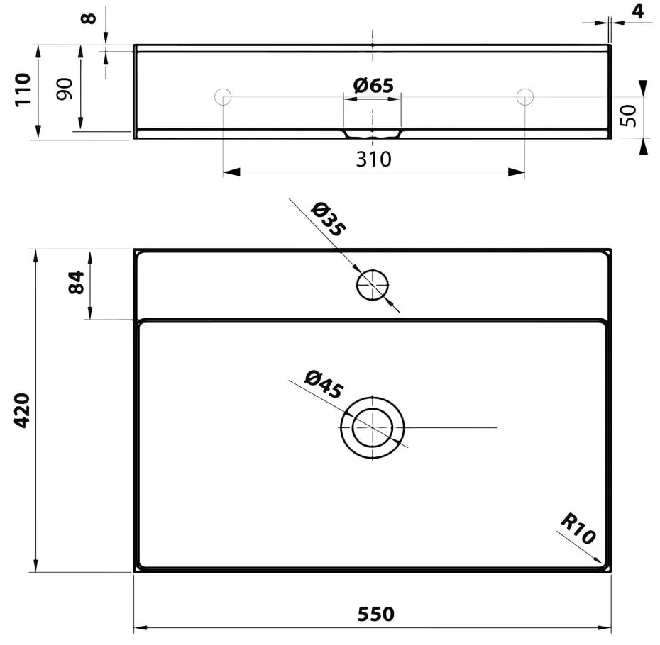 Мивка от неръждаема стомана в меден цвят 55x42 cm Aurum – Sapho