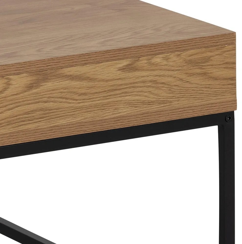 Масичка за кафе с дъбов плот в тъмно естествен цвят 80x80 cm Willford – Actona