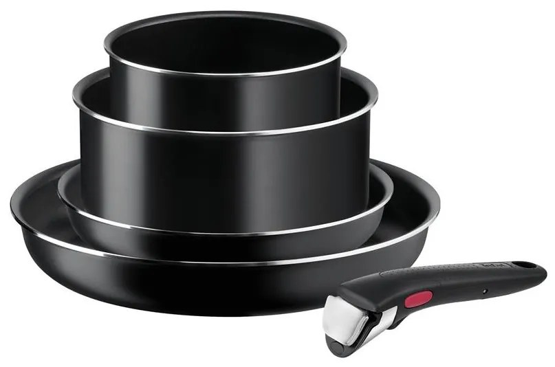 Tefal - Комплект готварски съдове 5 бр. INGENIO EASY COOK &amp; CLEAN BLACK