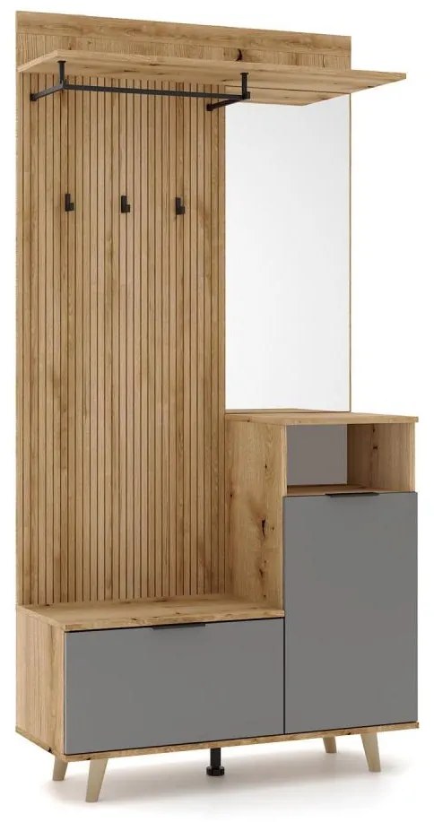 Sтенка за антре със огледало SVEN кафяв/графит