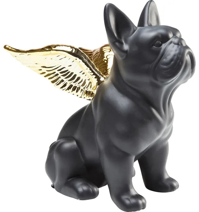 Арт.38719 Деко фигура Sitting Angel Dog Gold-Black