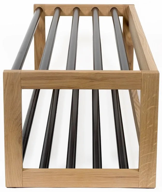 Черна/естествена метална етажерка за обувки - Woodman