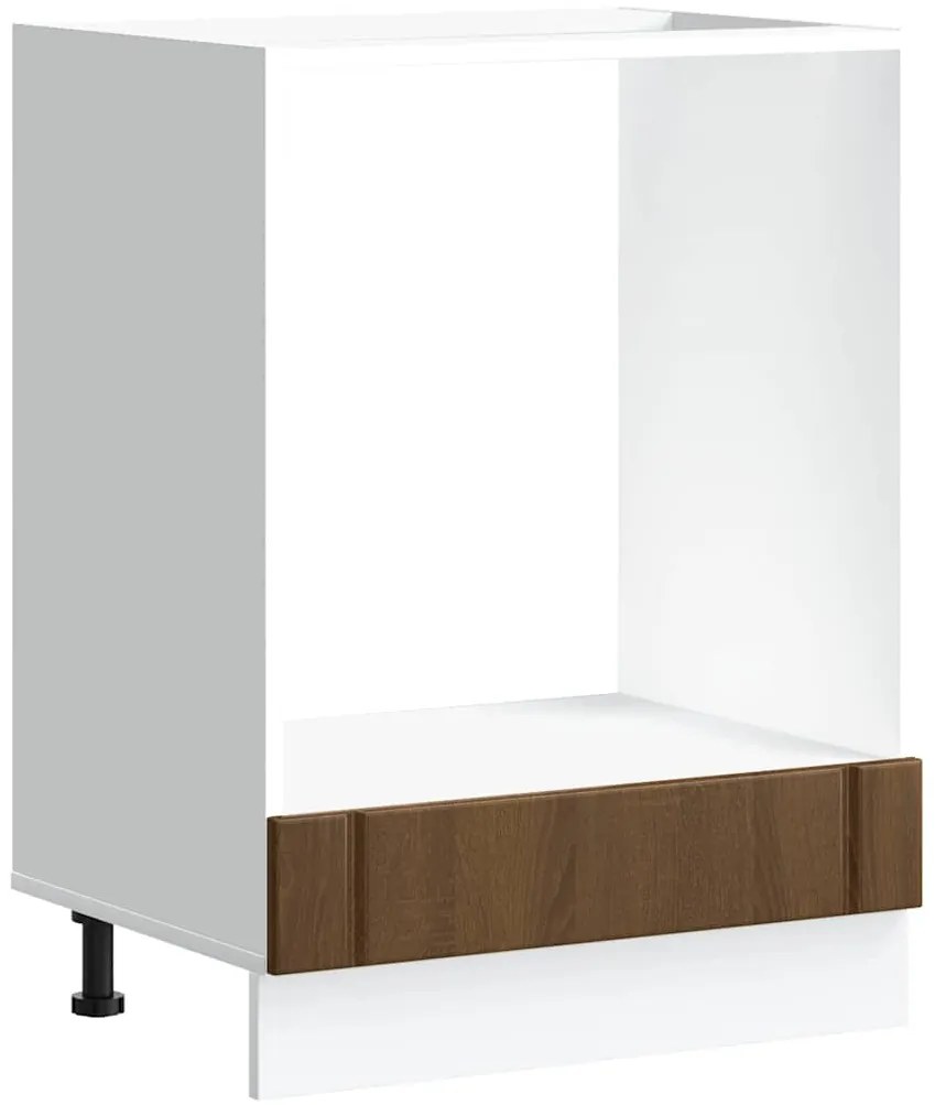 853764 vidaXL Шкаф за фурна, Lucca, кафяв дъб, инженерно дърво