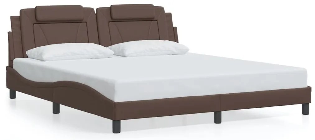 3208112 vidaXL Рамка за легло Viana без матрак, кафява, 180x200 см, изкуствена кожа