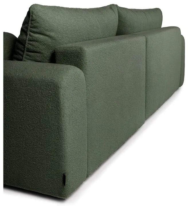 Зелен разтегателен ъглов диван от букле (десен ъгъл) Quinoa – Bonami Selection