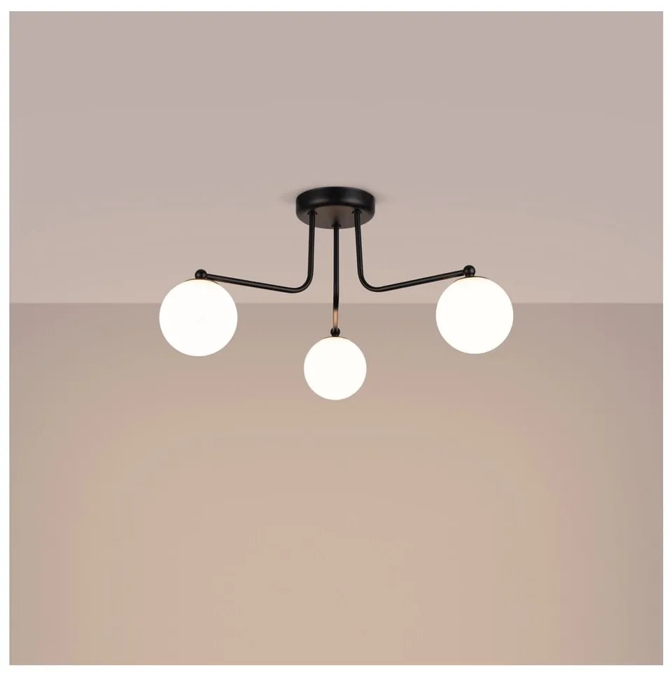 Черно-бяло осветително тяло за таван Beam – Sollux