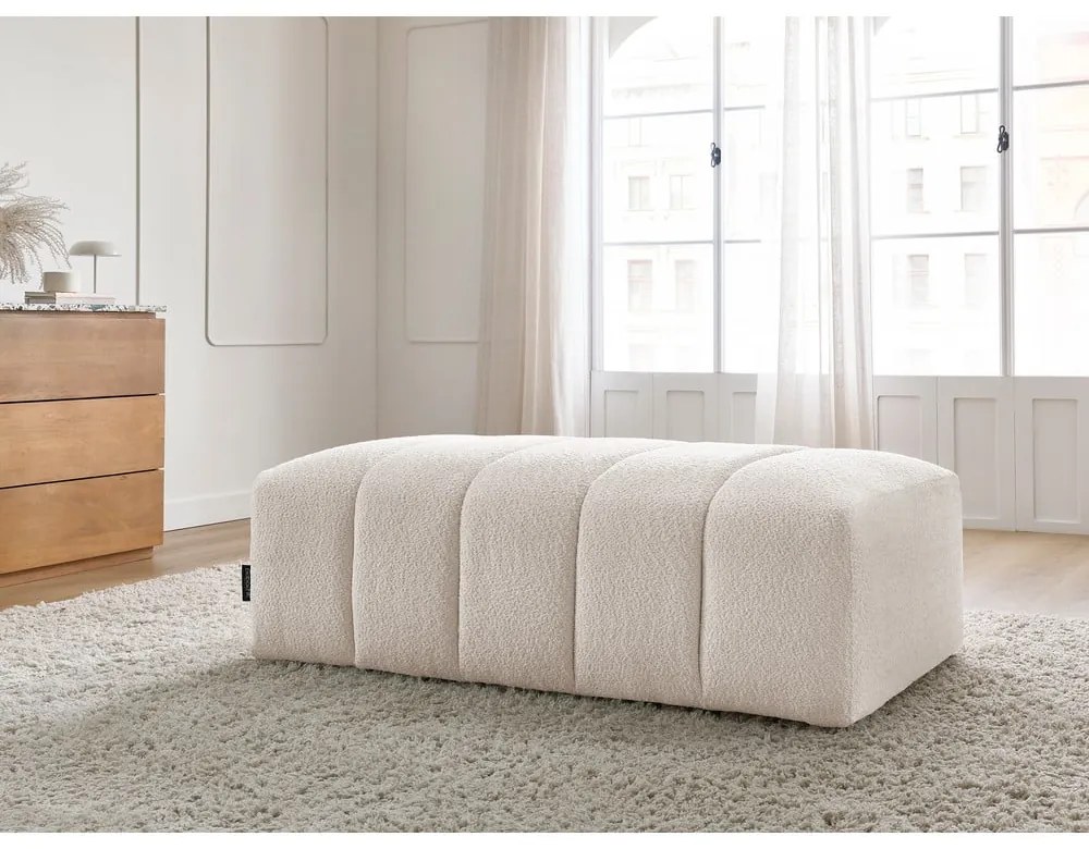 Бяла табуретка от прежда с примки от букле Annecy – Bobochic Paris