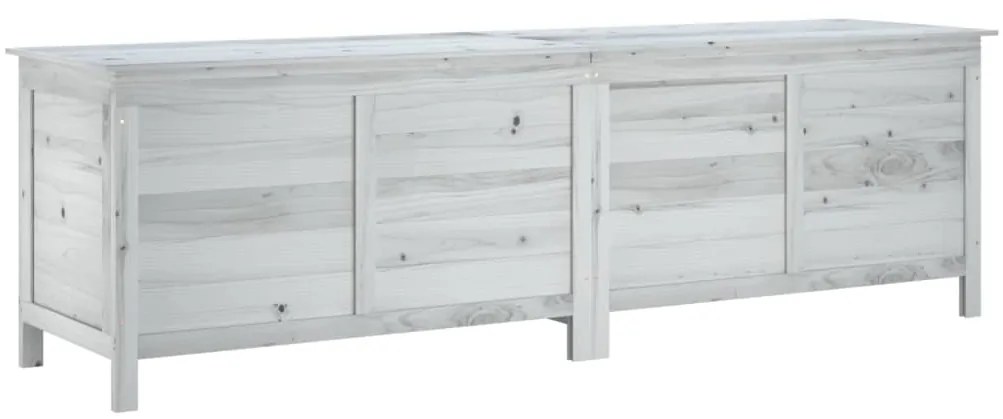364761 vidaXL Градинска кутия за съхранение бяла 198,5x50x56,5 см чам масив