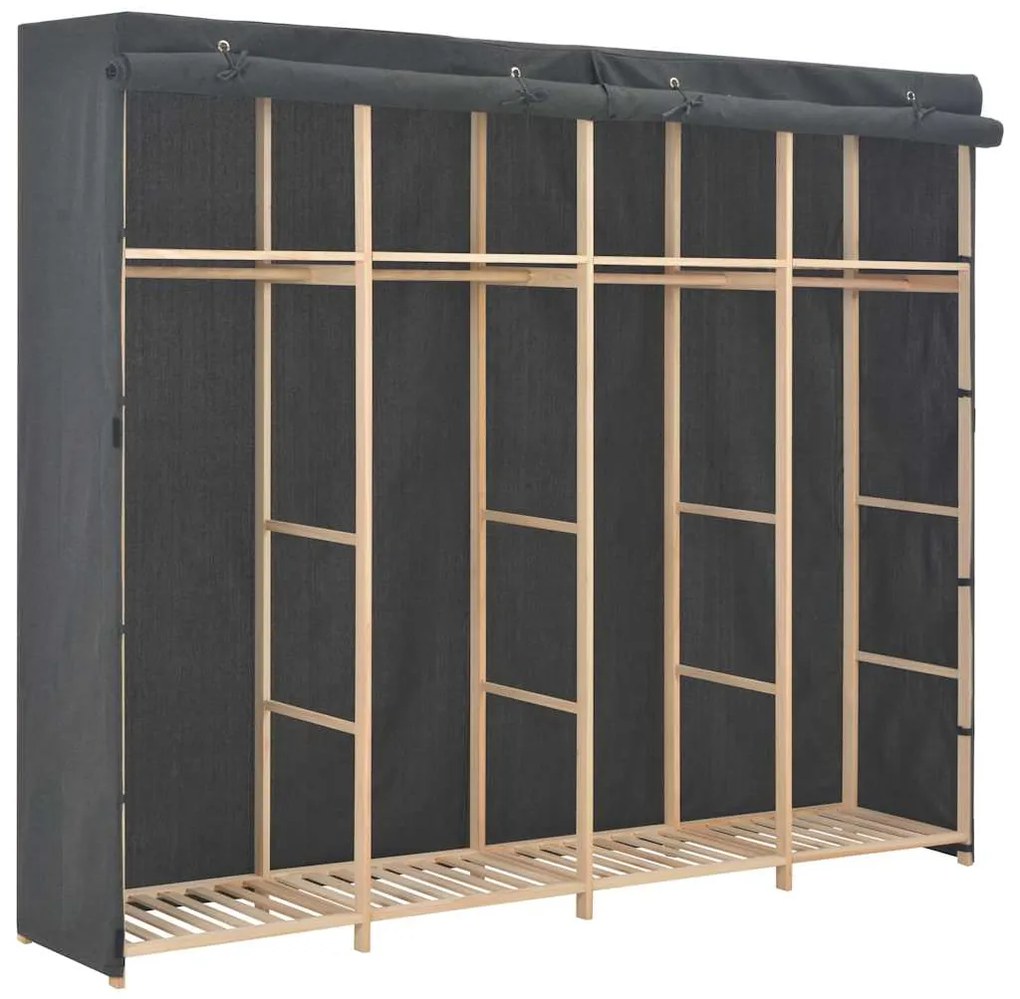 248201 vidaXL Гардероб, сив, 200x40x170 см, текстил