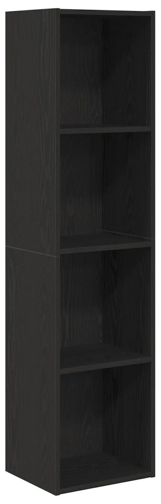 862409 vidaXL Шкаф за книги/Кабинет за телевизор Черен дъб 36x30x143 см