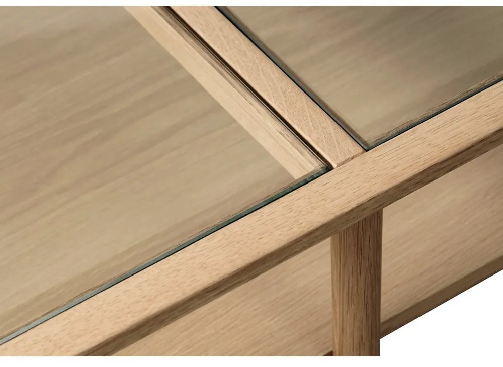 Стъклена масичка за кафе в естествен цвят 41x60 cm Elba - Unique Furniture