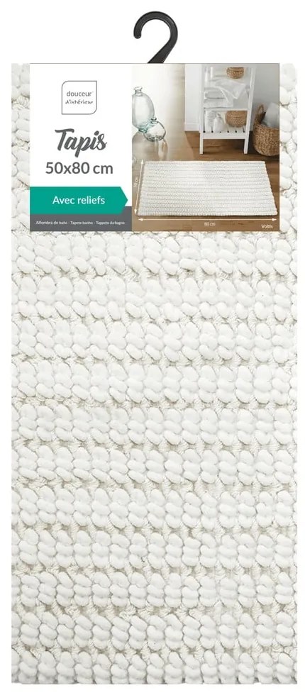 Бял килим за баня 50x80 cm Voltis – douceur d'intérieur