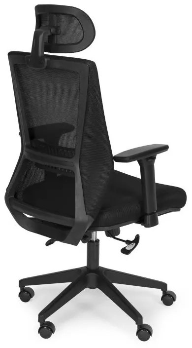 Ергономичен офис стол с дишаща облегалка и подглавник