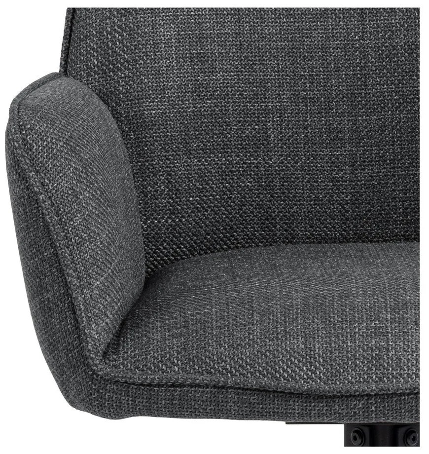 Тъмносиви тапицирани трапезни столове в комплект с подлакътници 2 бр. Glenda – Actona