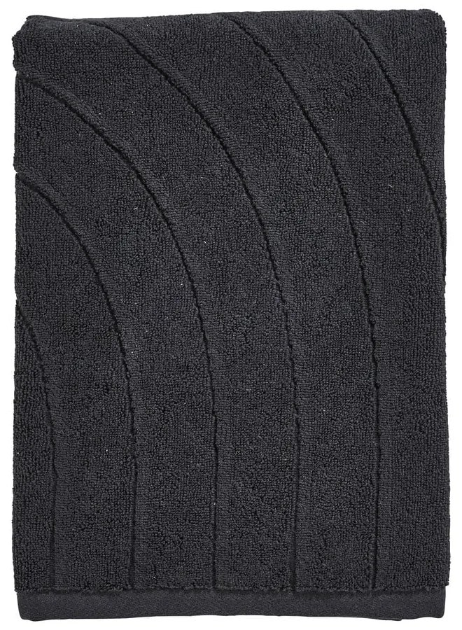 Черна памучна хавлиена кърпа от тери 70x140 cm Time – Zone