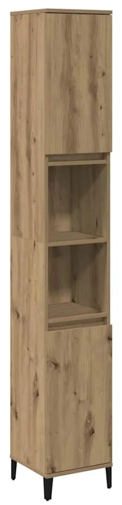 857106 vidaXL Шкаф за баня, дъб артизан, 30x30x190 см, инженерно дърво