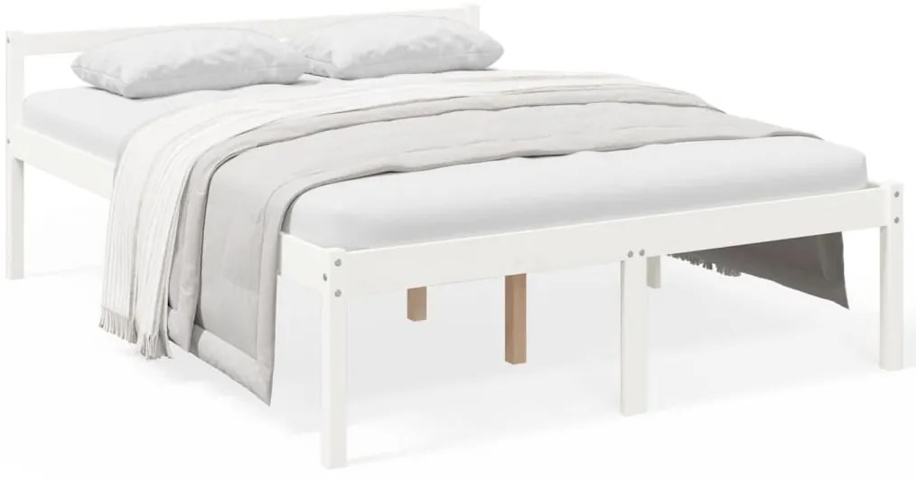 810625 vidaXL Легло за възрастни хора бяло 160x200 см бор масив