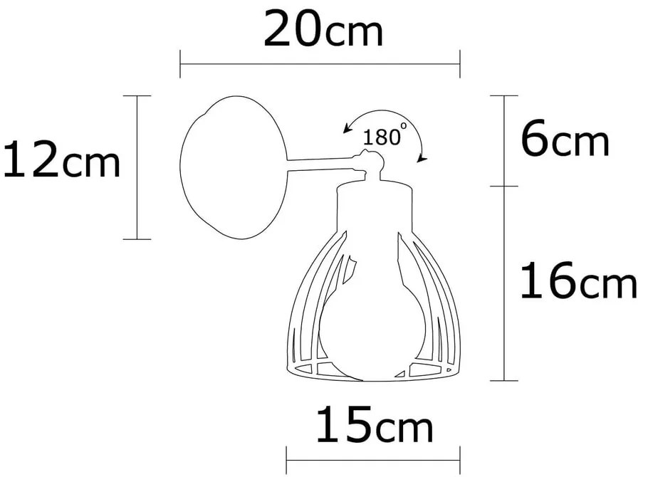 Стенна лампа в черно и бронзово ø 15 cm Kemah - Opviq lights