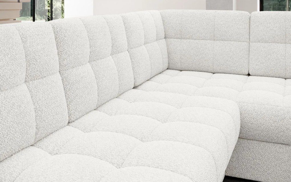 Ъглов диван Bale U-Бяло-Ляв