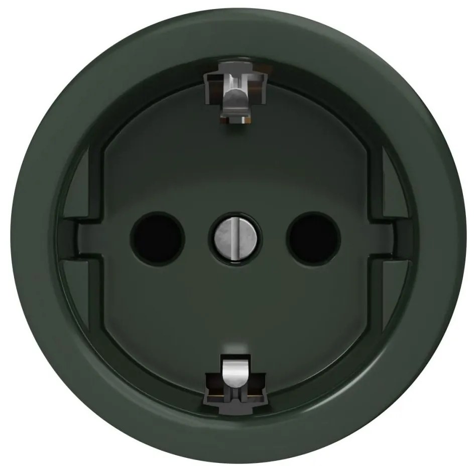 Kliklap - Ретро домашна SCHUKO розетка без рамка, 230 V/16 A, зелена