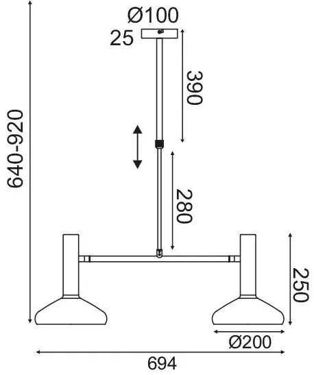 Висяща таванна лампа Sherlock 2-лампи