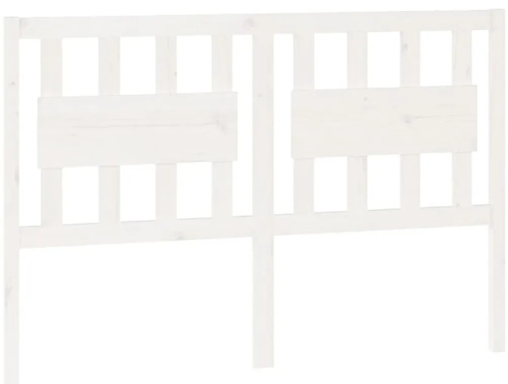 818561 vidaXL Горна табла за легло, бяла, 125,5x4x100 см, бор масив