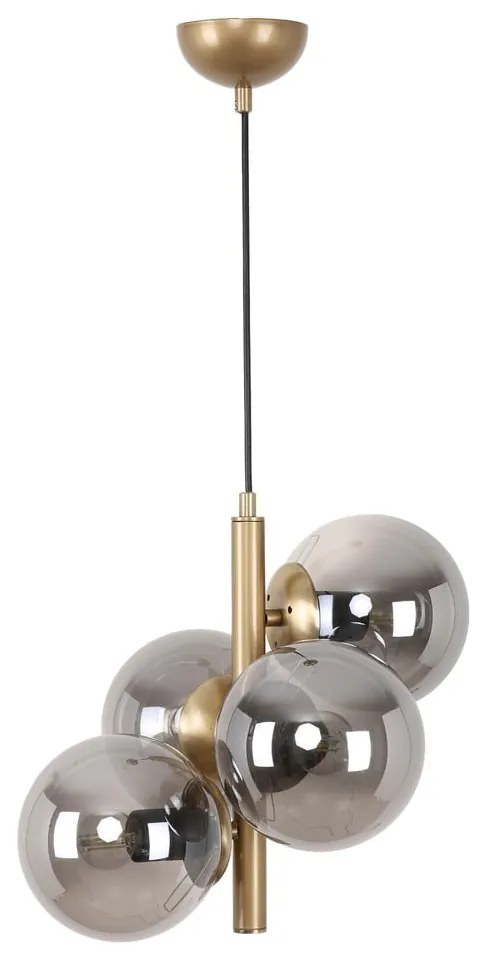 Висяща лампа със стъклен абажур в сиво-златисто ø 15 cm Forte - Squid Lighting