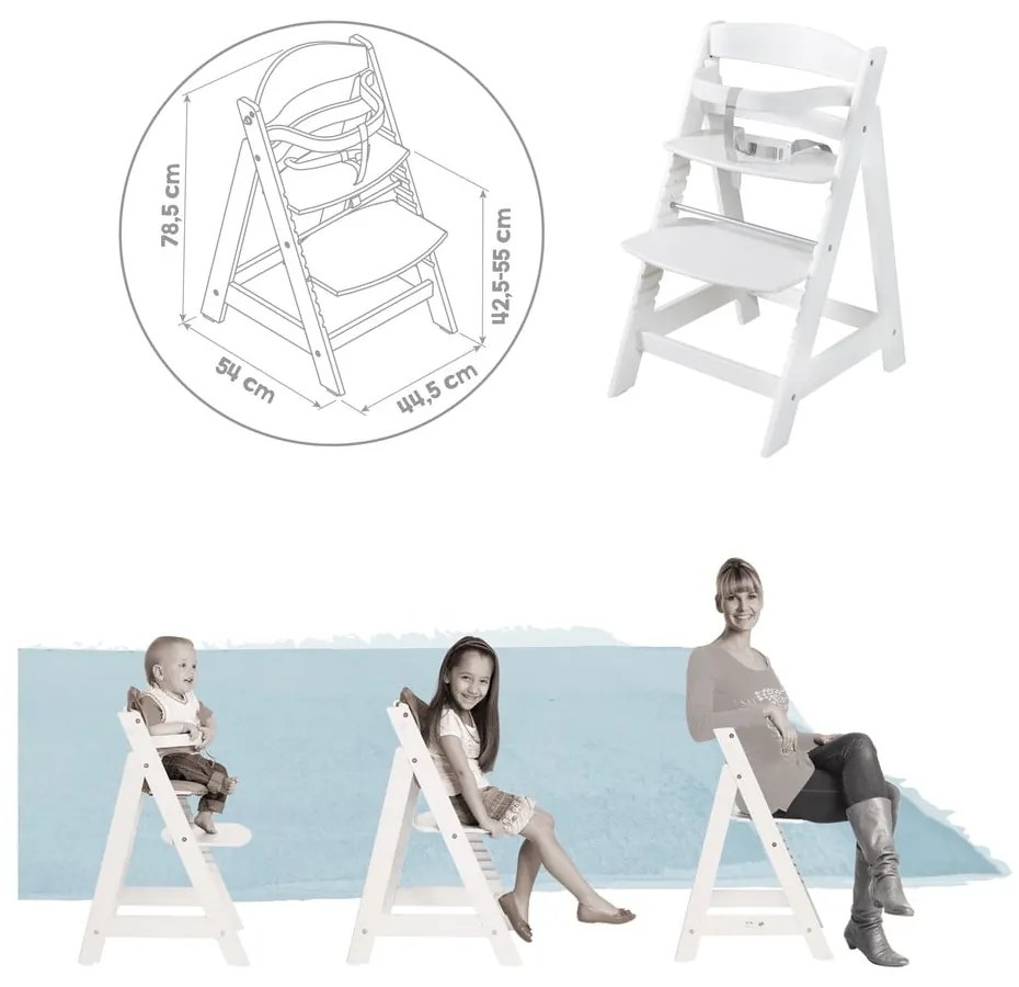 Бял стол за хранене Grow-Along – Roba