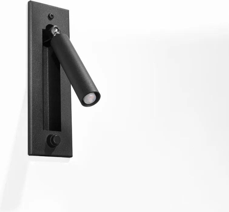 Черна метална стенна лампа Chimery – Sollux