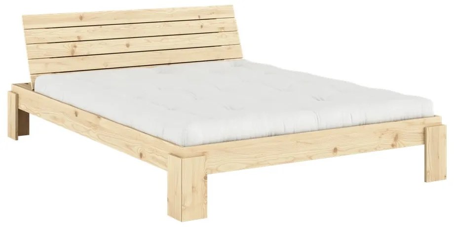Двойно легло от масивен бор с включена подматрачна рамка в естествен цвят 160x200 cm Layers – Karup Design