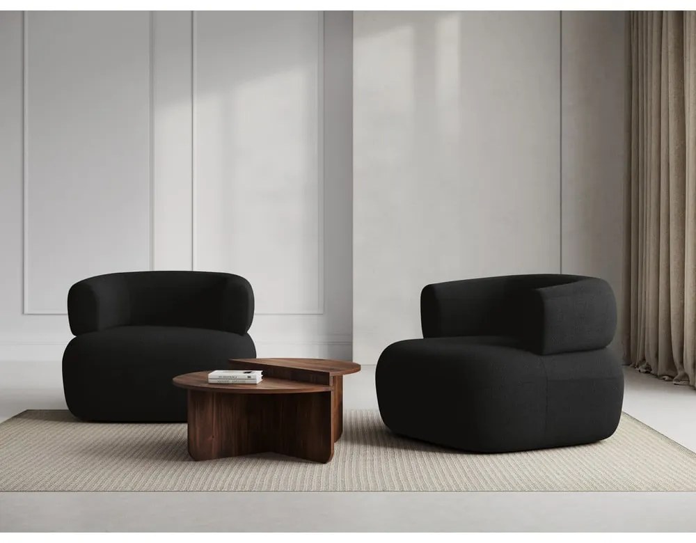 Черно кресло от плат букле Jenny – Micadoni Home