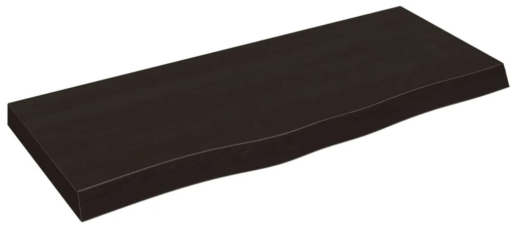 3156427 vidaXL Плот за маса тъмнокафяв 100x40x(2-6) см обработен масивен дъб