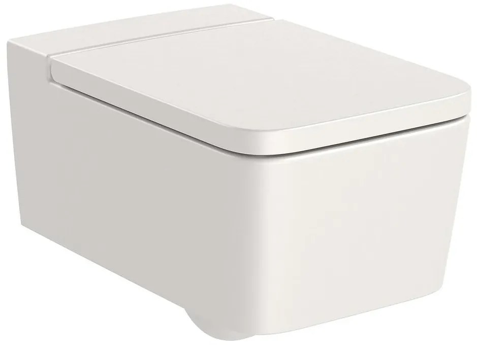 Конзолна тоалетна чиния A346537650, седалка и капак, порцелан, бежов, 44x37x56см