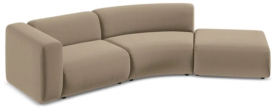 Бежов кадифен шезлонг (десен ъгъл) Ekahi – Makamii