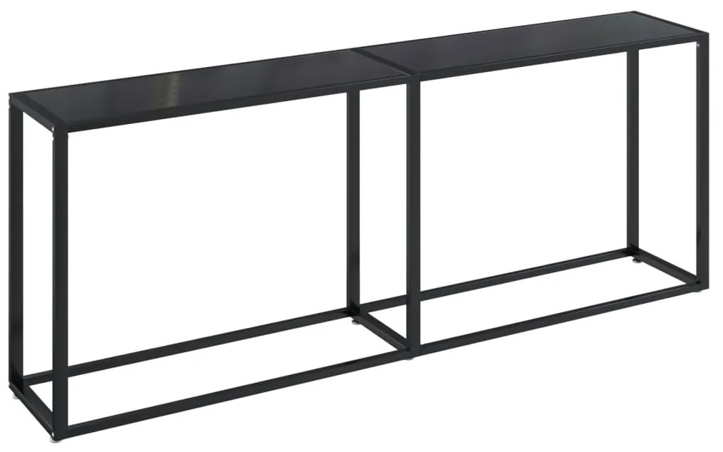 331687 vidaXL Конзолна маса, черна, 200x35x75,5 cм, закалено стъкло