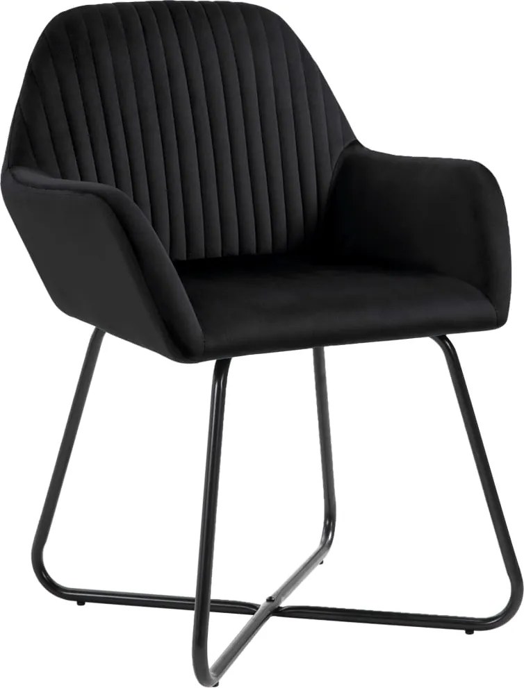 277012 vidaXL Трапезни столове, 6 бр, черни, кадифе