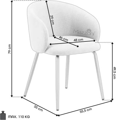 ЦЛЯРА Приглушено кафяво (тъкан Juto 4)/черни крака - МОДЕРЕН ТАПИЦИРАН СТОЛ ЛОФТ ЗА ДНЕВНА/ТРАПЕЗАРИЯ/ОФИС