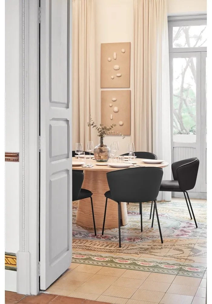 Черни тапицирани трапезни столове в комплект 2 бр. Add – Teulat