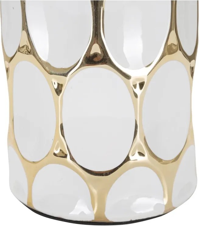 Бяла/златистa керамична настолна лампа с текстилен абажур (височина 56 cm) Glam Carv – Mauro Ferretti