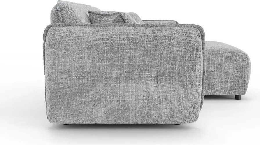 Светлосив шенилов ъглов диван (десен ъгъл) Nelia – Ropez